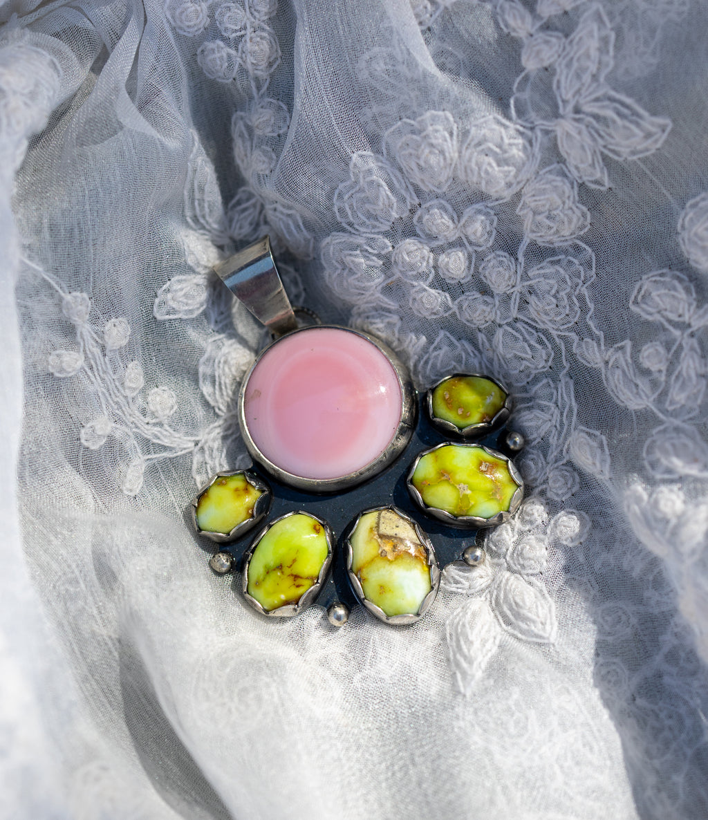 Pink Conch and Palomino pendant