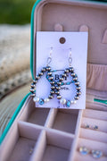 Golden Hills and Fresh Water Pearl beaded dangle earrings
