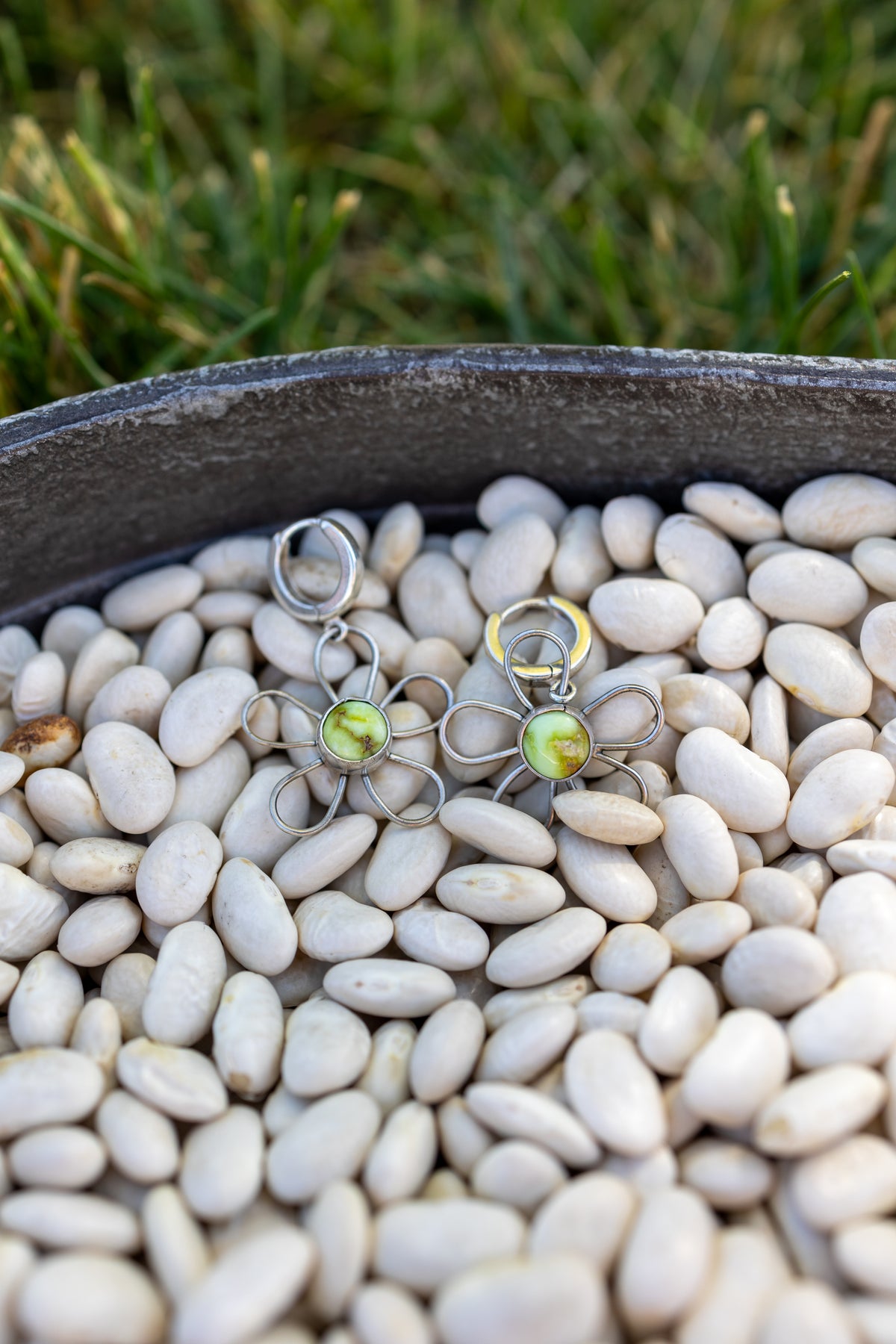 Palomino flower dangle earrings